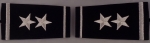 2 STARS SILVER on BLACK Epaulet Shoulder Boards USA MADE